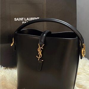 Saint Laurent Black and Gold Shoulder Bag
